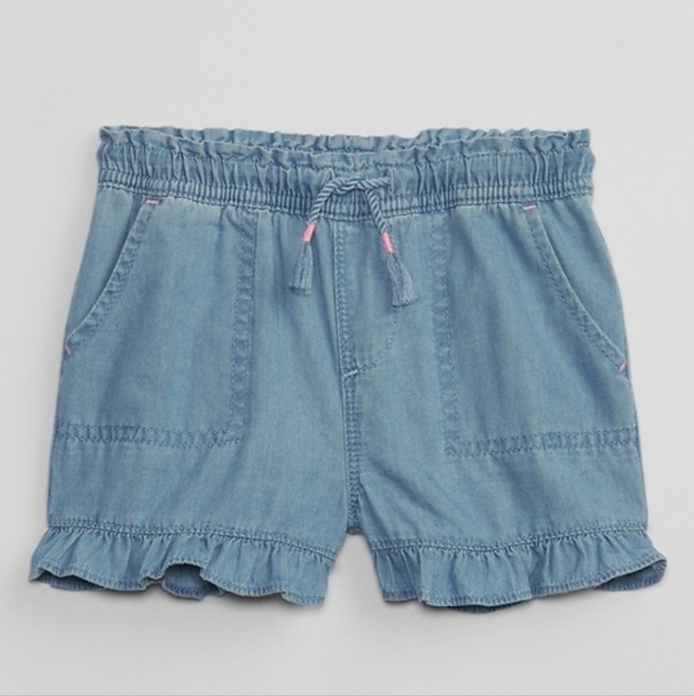 Baby Gap Blue Cotton Ruffled Drawstring Shorts 18-24m